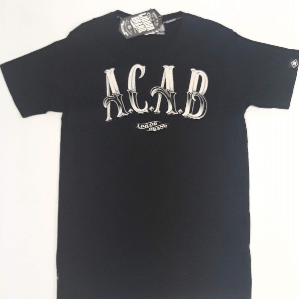 Liquor Brand ACAB graphic black tshirt size S